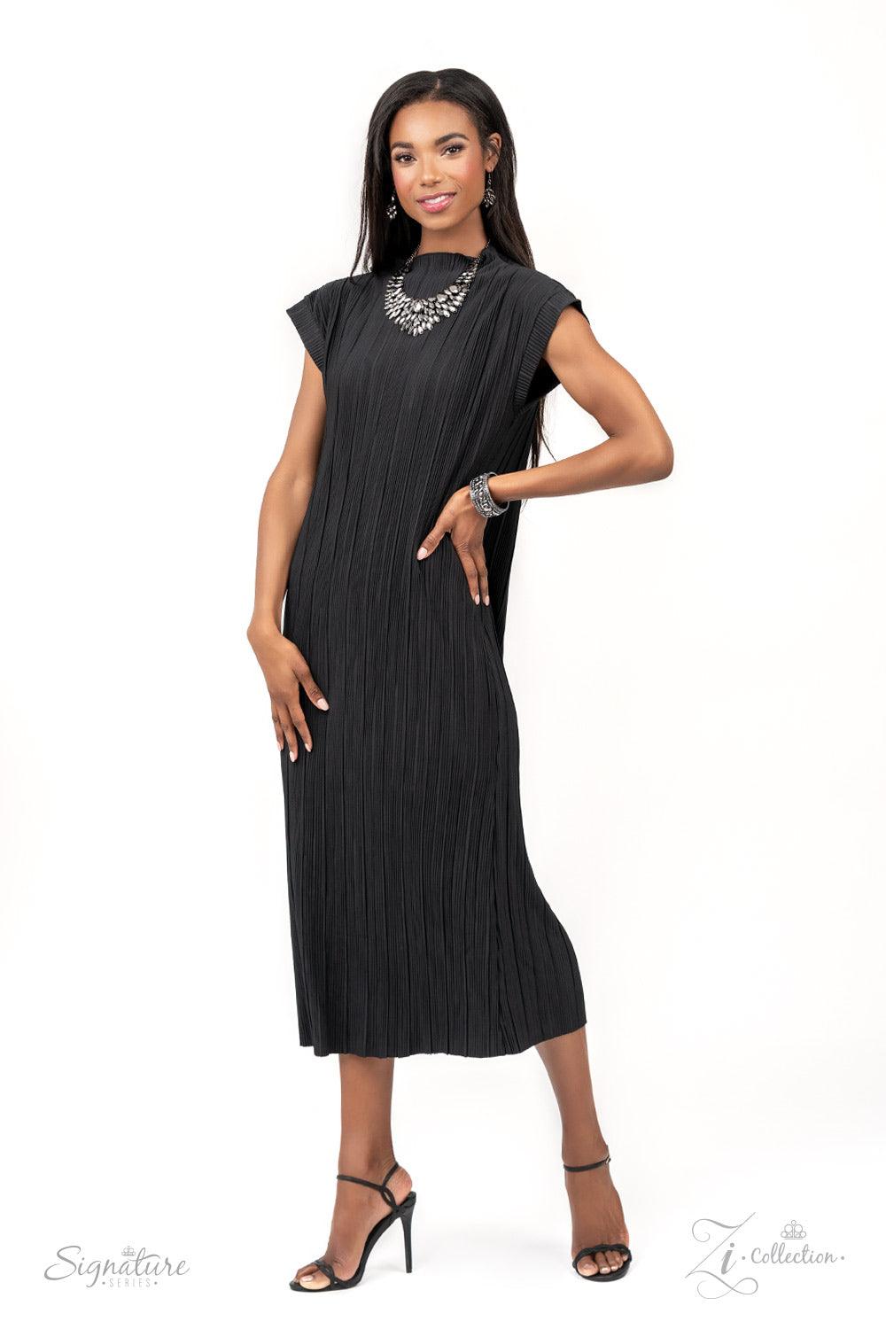 Paparazzi Accessories The Tanisha A smoldering collection of oversized teardrop and marquise cut hematite rhinestones daringly fan out from the collar, coalescing into intense interconnected frames. The dauntless display of dazzle locks in place, creating