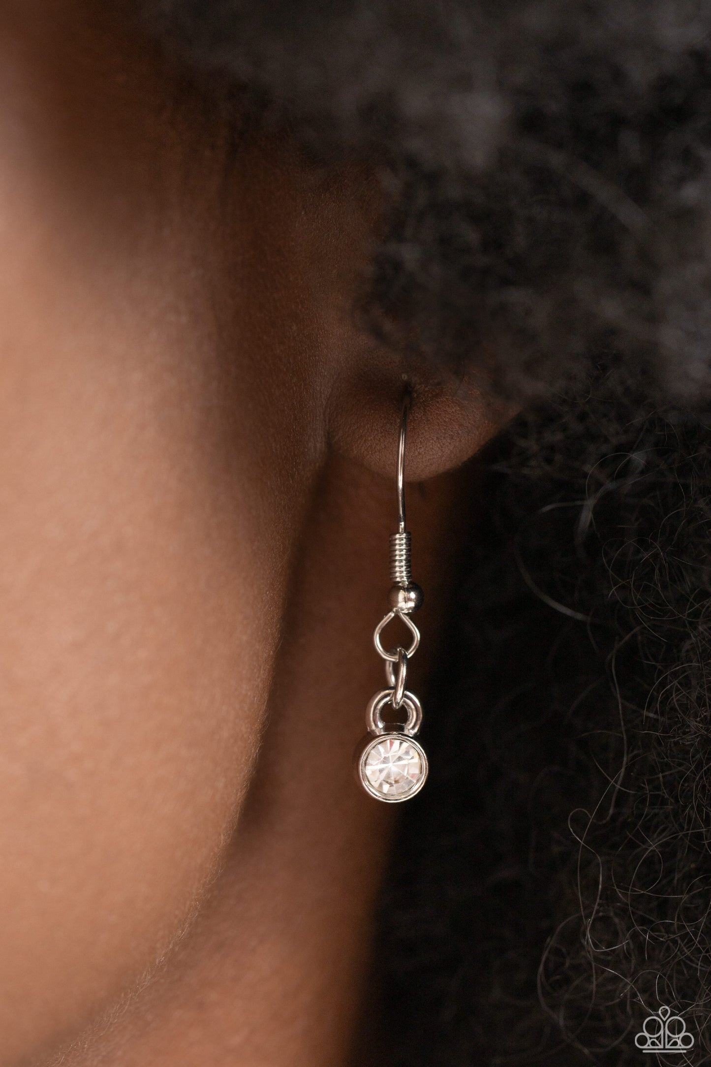 Paparazzi Accessories Totally Two-Toned - Silver Mismatched strands of glistening shiny gunmetal and silver oval links are intertwined with a row of sparkling, square-cut, white rhinestones encased in sleek shiny silver fittings, resulting in a twisted co