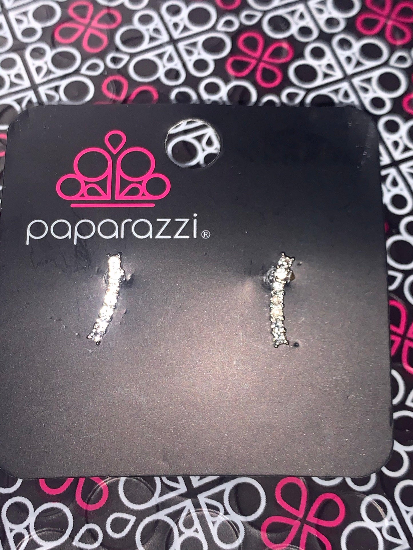 Paparazzi Accessories Starlet Shimmer Earrings: #5 - White Jewelry