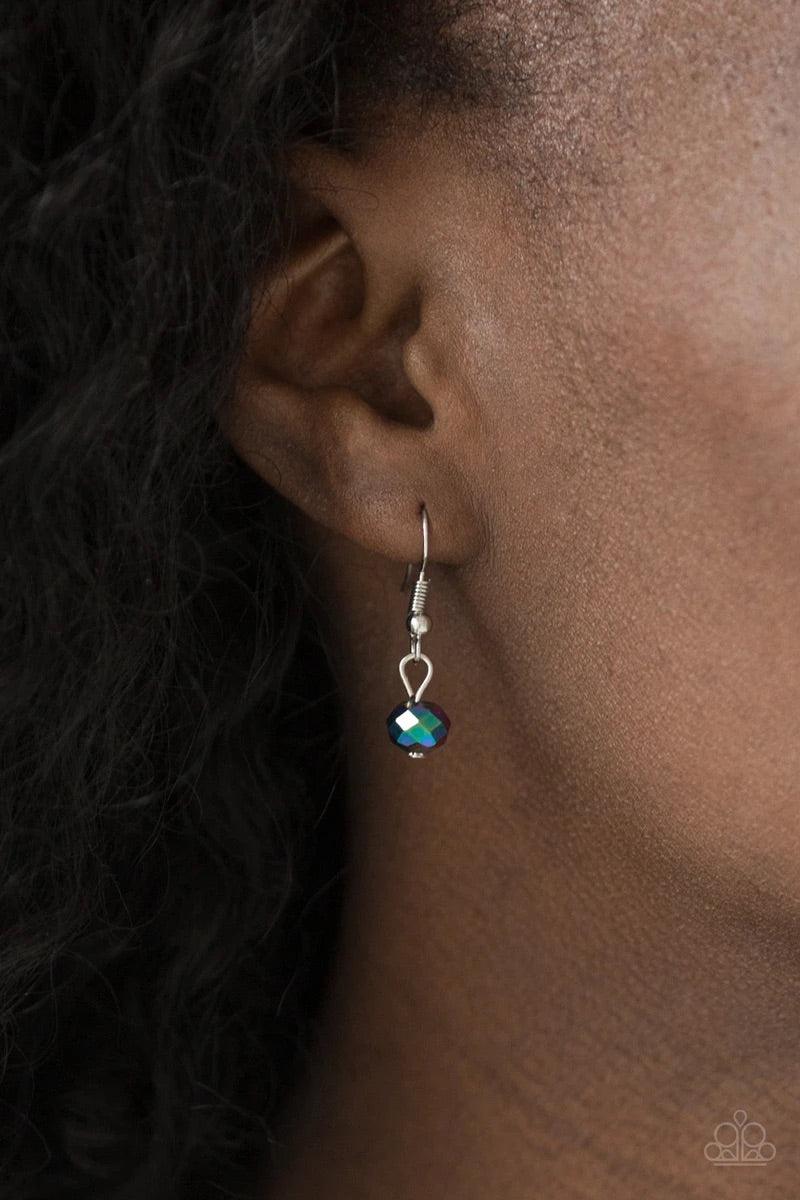 Paparazzi Accessories Color of the Day - Multi Dipped in a rainbow iridescence, a strand of metallic crystal-like beads gives way to a strand of shiny silver beads below the collar for a colorfully layered look. Features an adjustable clasp closure. Sold