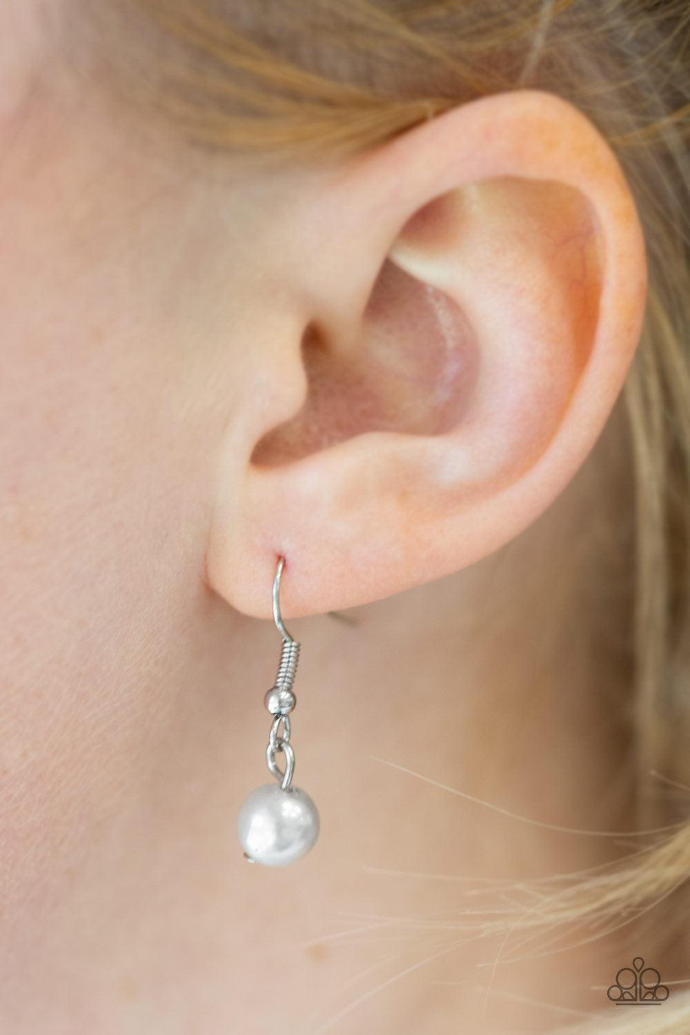 Paparazzi Accessories Run For The HEELS! - Blue Rows of white, light blue, and dark blue pearls cascade below the collar, creating a glamorous fringe. Features an adjustable clasp closure. Sold as one individual necklace. Includes one pair of matching ear