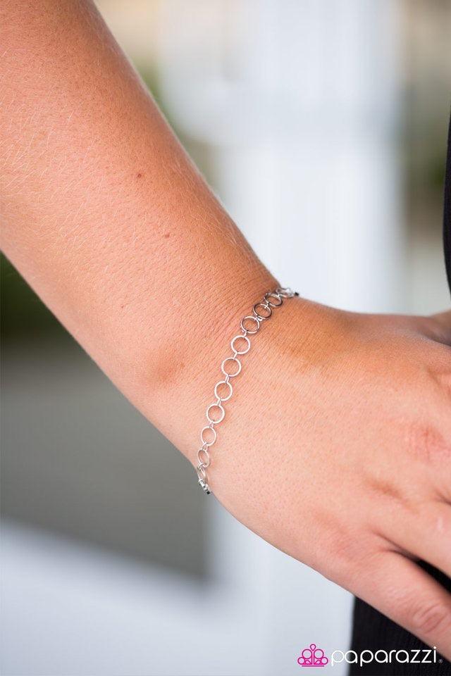 Paparazzi Accessories Step Up The Steampunk - Silver Dainty silver rings link around the wrist, creating blinding hints of shimmer. Features an adjustable clasp closure. Jewelry