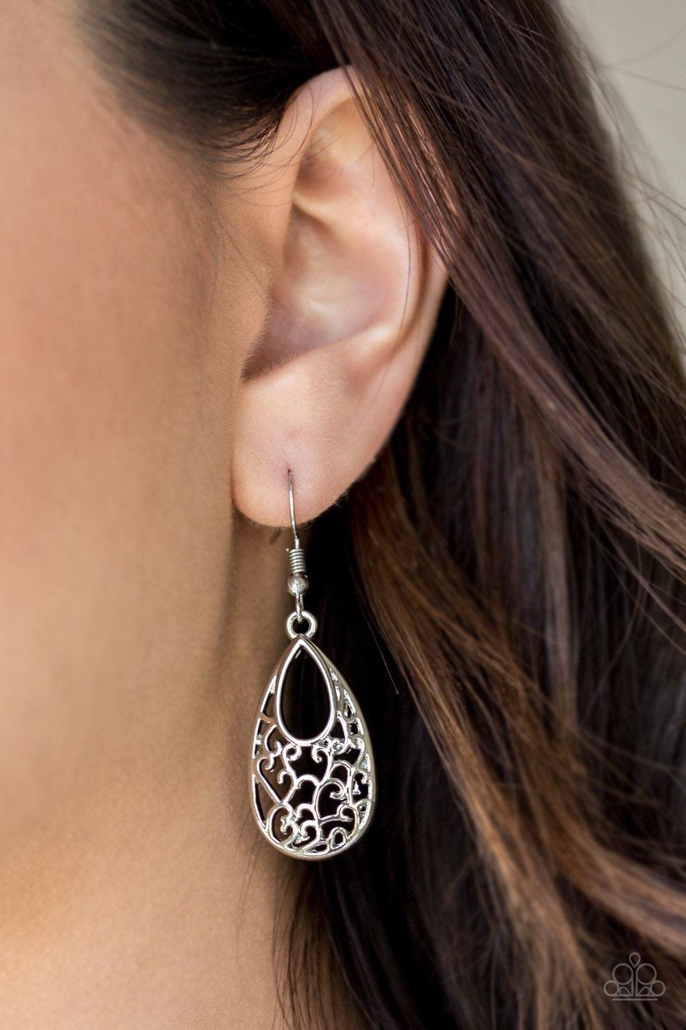 Paparazzi Accessories Always Be Vine - Silver Shiny silver beads and refreshing white stones are threaded along shiny black cording, creating dainty layers across the wrist. Features an adjustable sliding knot closure. Sold as one individual bracelet. Jew