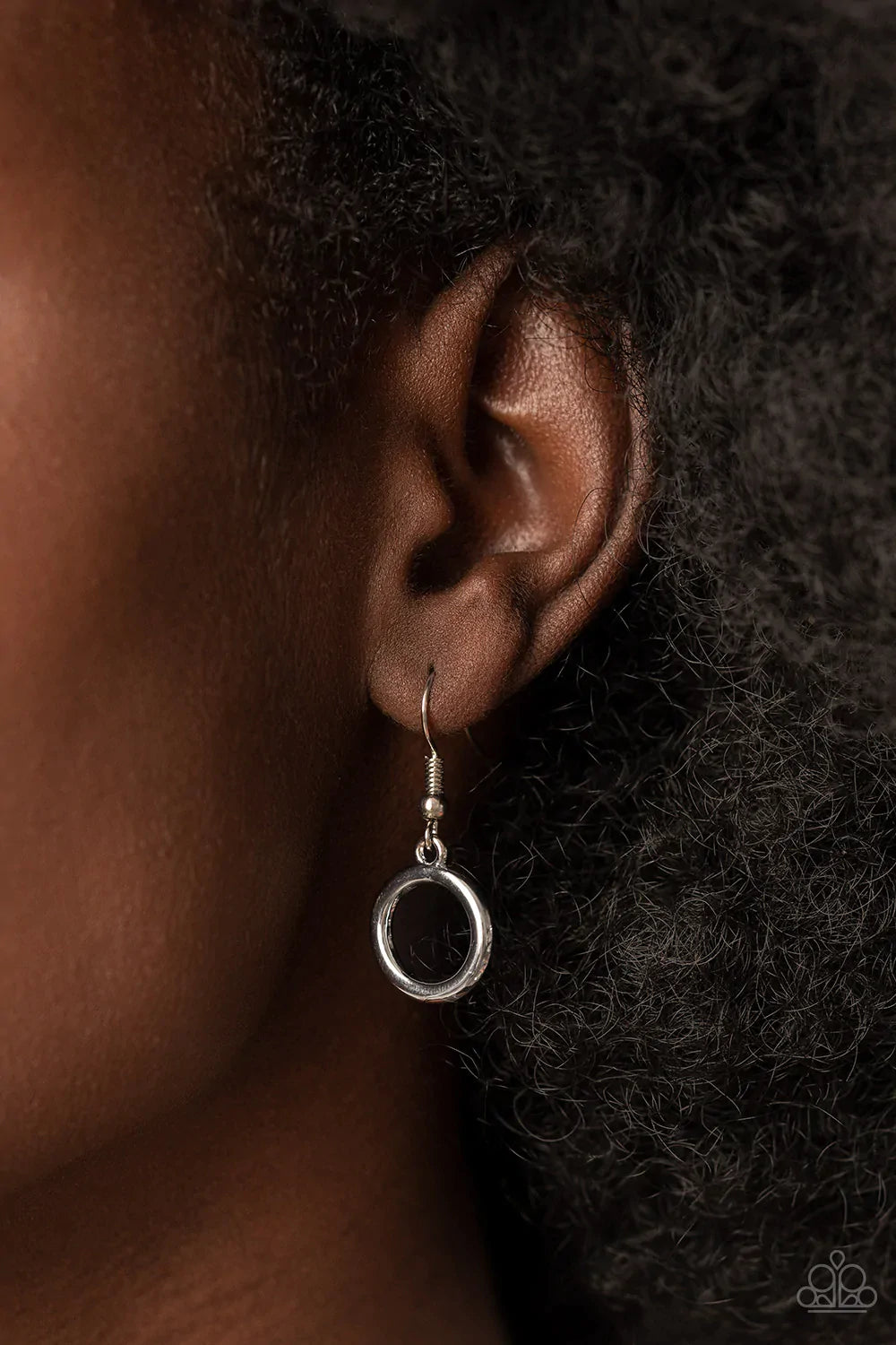Paparazzi Accessories Linked Up Luminosity - Silver A mismatched collection of silver rings and asymmetrical silver hoops delicately links below the collar, resulting in a modern industrial display. Features an adjustable clasp closure. Sold as one indivi