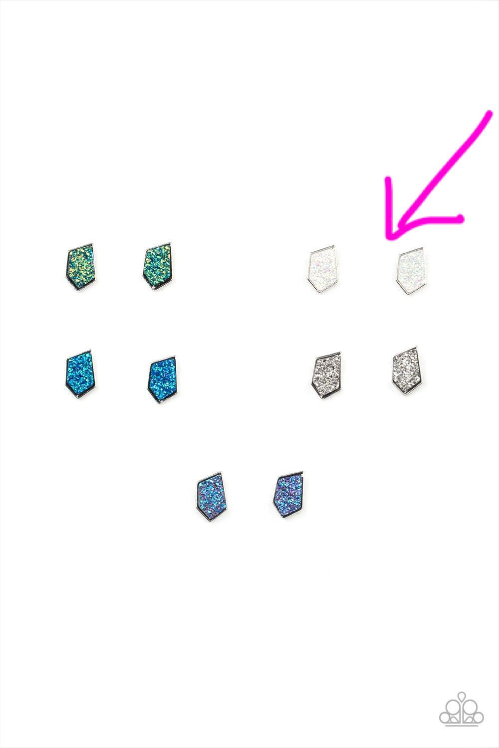 Paparazzi Accessories Starlet Shimmer Earrings: #8 - White Jewelry