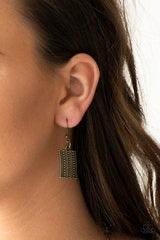 Paparazzi Accessories Fiercely Pharaoh - Multi Radiating in studded details, antiqued brass and copper plates link below the collar, joining into a fierce geometric pendant. Features an adjustable clasp closure. Sold as one individual necklace. Includes o