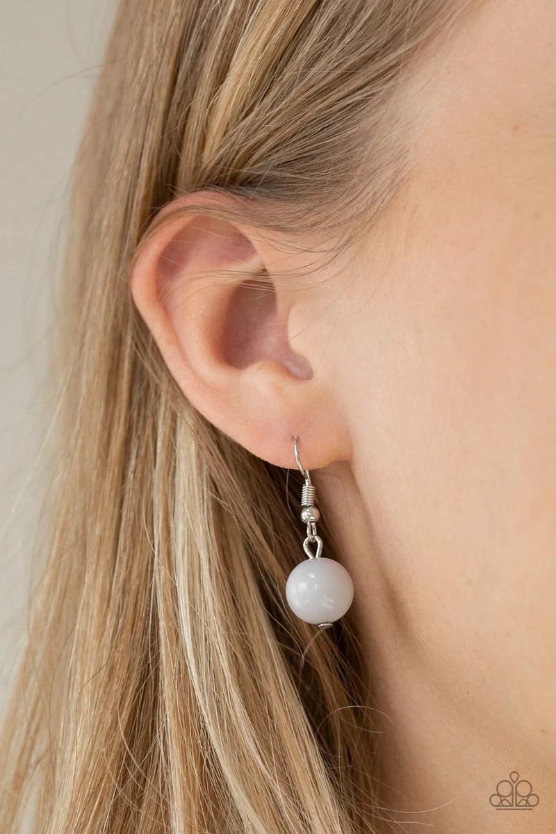 Paparazzi Accessories Pleasant Promenade - Multi Featuring polished and cloudy faux rock finishes, gray and blue beads link with bold silver hoops. The whimsical compilation gives way to layers of mismatched silver chains for a seasonal finish. Features a
