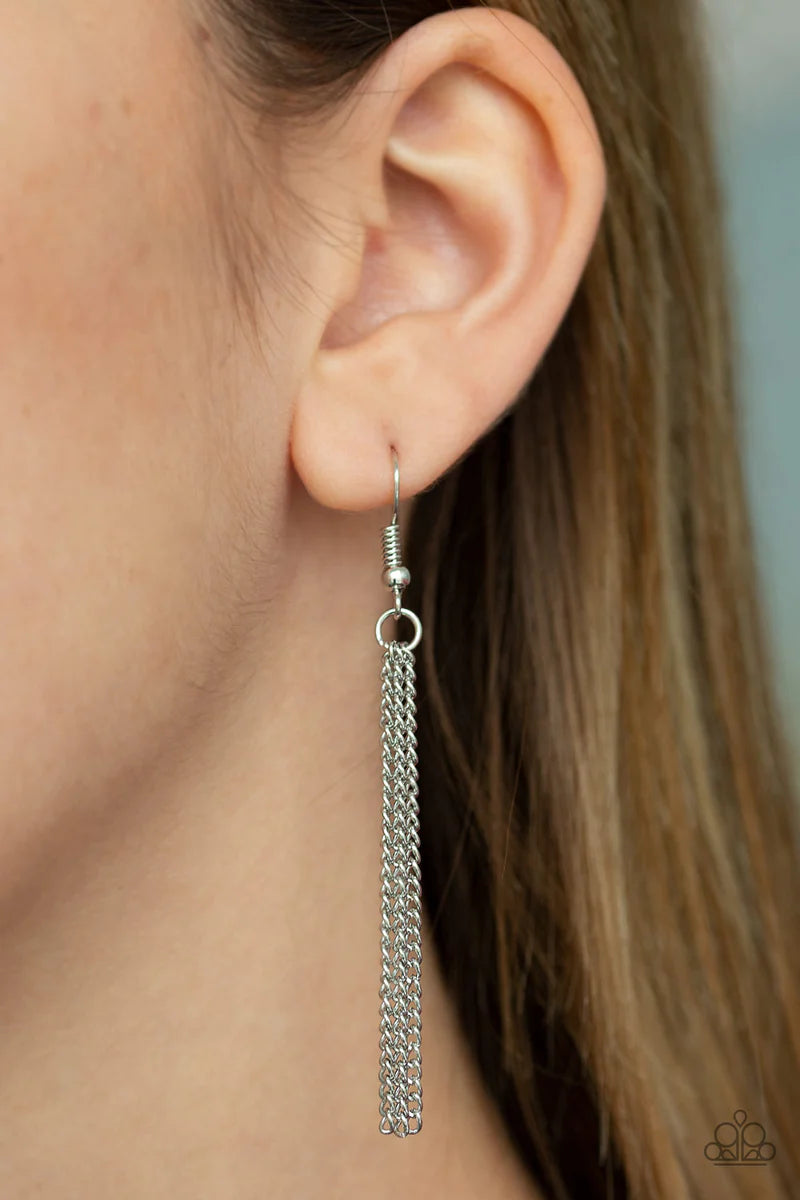 Paparazzi Accessories Home Of The Free - Red Infused with a glittery red rhinestone star charm, a silver dog tag pendant is stamped in the phrase, "Home Of The Free Because Of The Brave", for a whimsical finish. Features an adjustable clasp closure. Sold