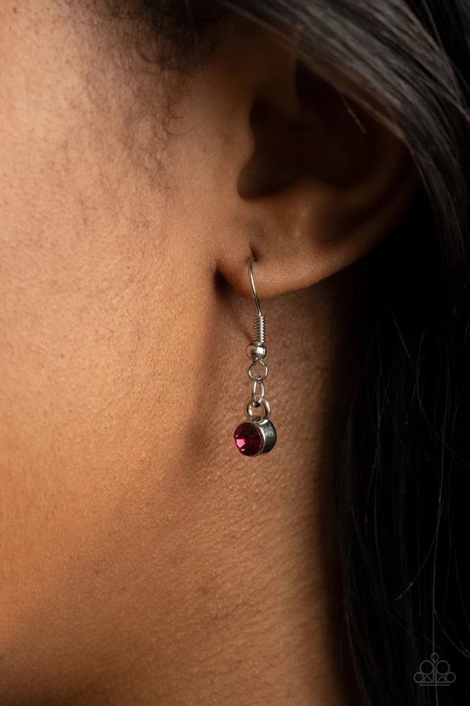 Paparazzi Accessories Regal Society - Pink Glittery pink rhinestones link a dainty row of silver rings below the collar, creating a regal minimalist inspired display. Features an adjustable clasp closure. Sold as one individual necklace. Includes one pair