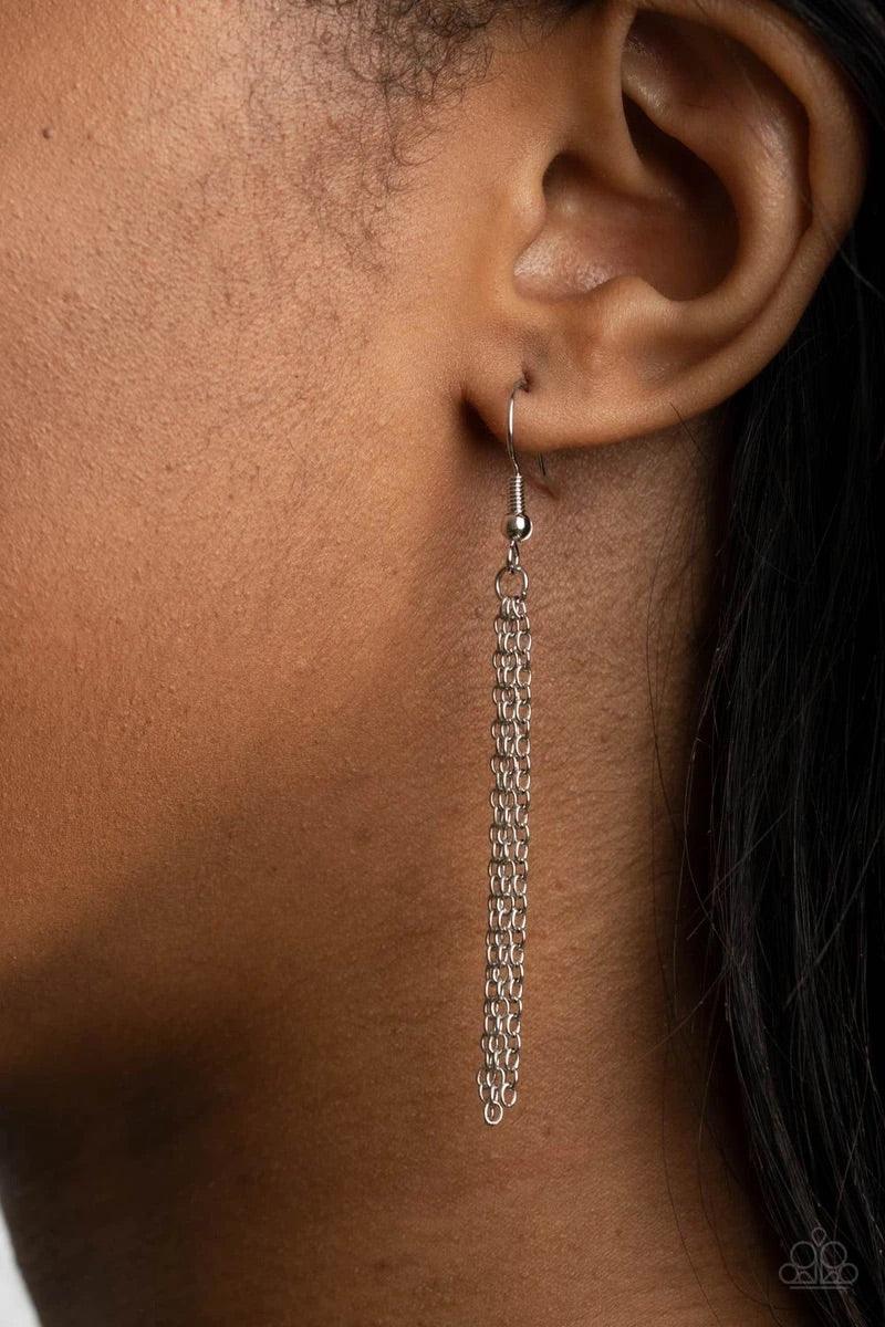 Paparazzi Accessories Spread Love - Silver Featuring a dainty heart cutout, a shiny silver plate is stamped in the phrase, "Spread Love," creating an inspirational phrase below the collar. Features an adjustable clasp closure. Sold as one individual neckl