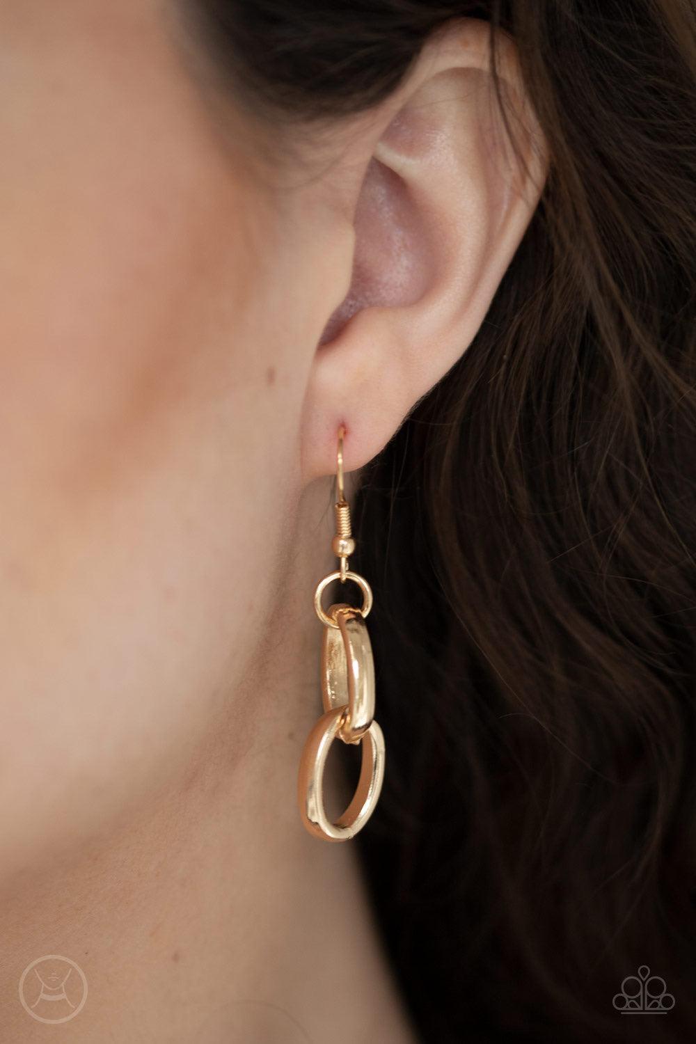 Paparazzi Accessories Urban Uplink - Gold Oversized gold links connect below the collar for a bold urban look. Features an adjustable clasp closure. Jewelry