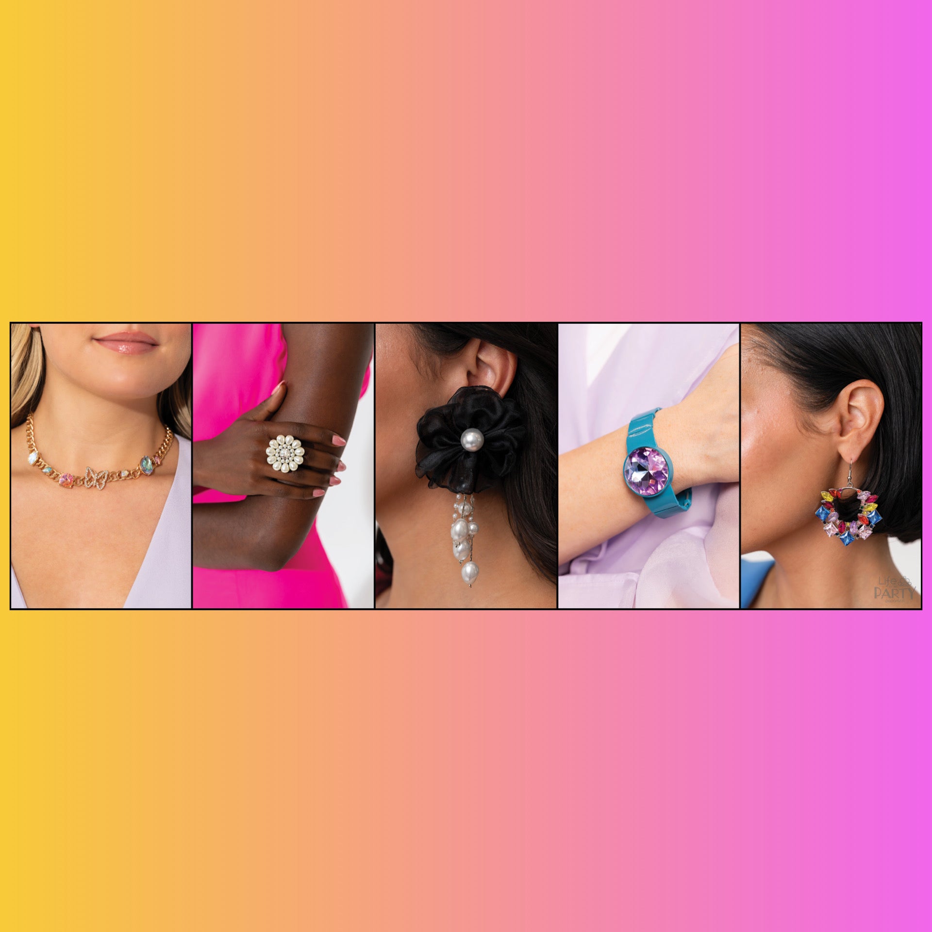 Paparazzi Accessories September 2023 Life of The Party September 2023 LOP Preview Pack of All 5 Exclusive Pieces Includes one of each Life of the Party exclusive accessory for September 2023. Jewelry