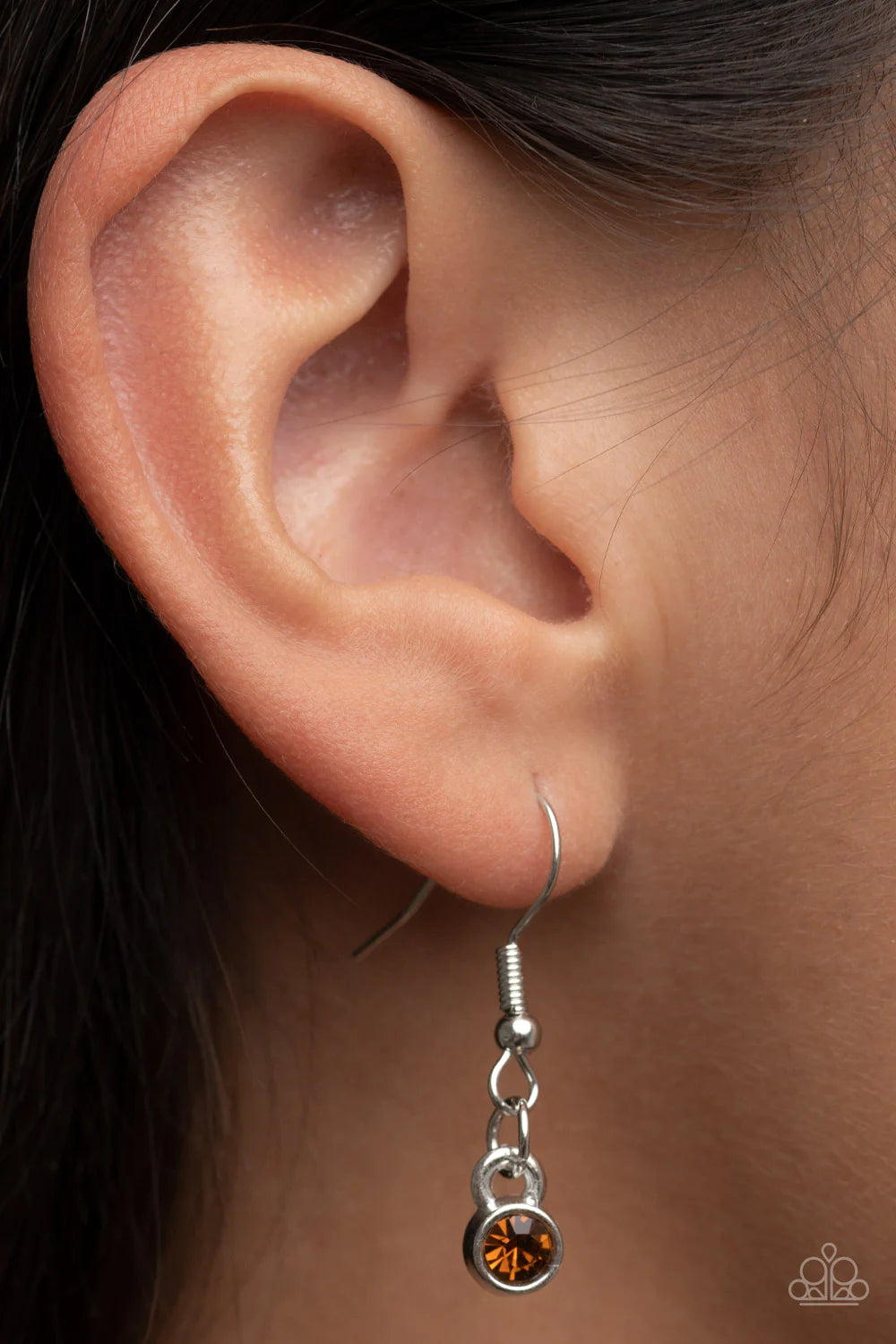 Paparazzi Accessories Prairie Dream - Brown Classic silver, satellite, and twisted chains daintily layer below the collar. A topaz rhinestone dotted teardrop swings from the middle chain below a fringe of shimmery silver teardrops, resulting in a dreamy d