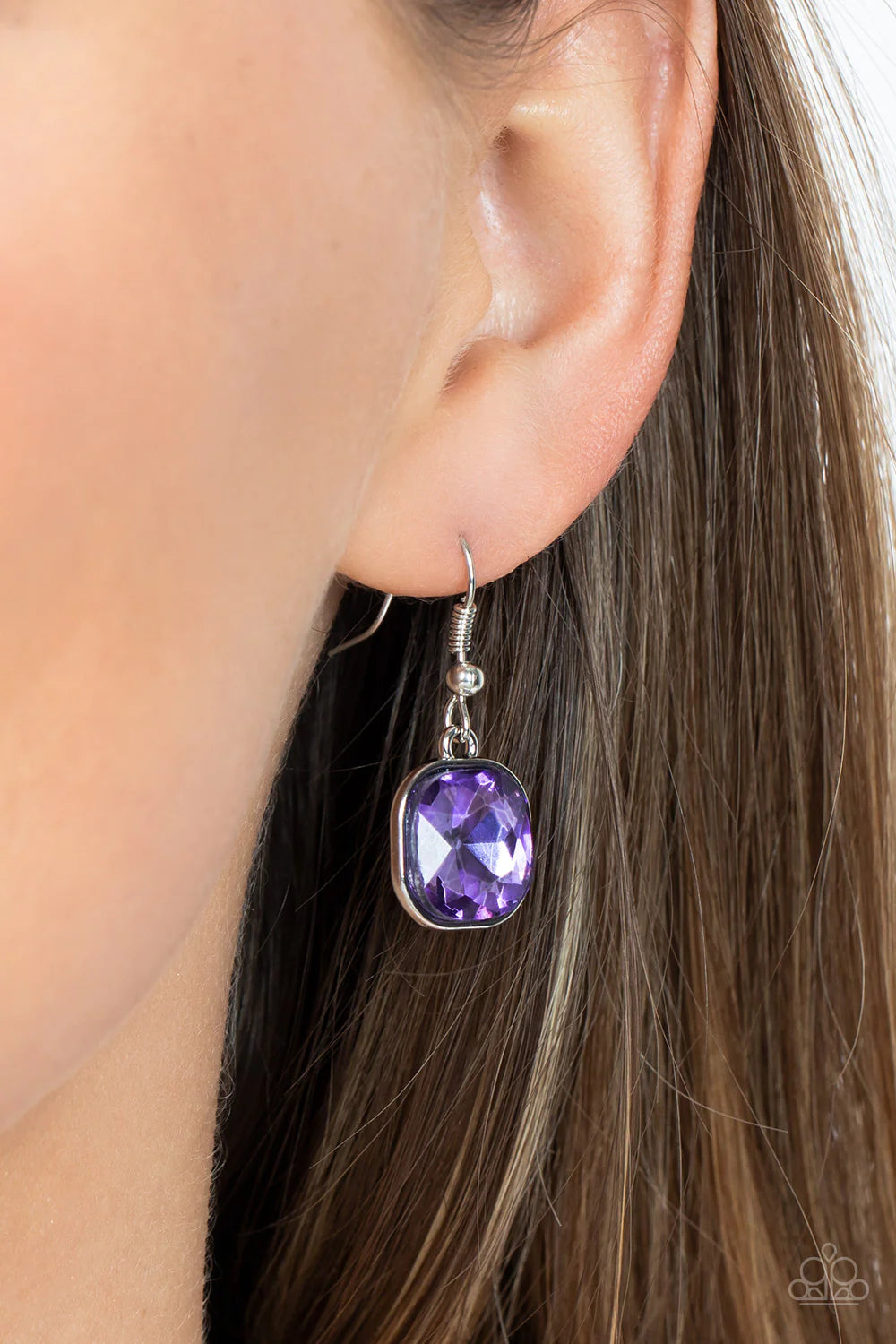 Paparazzi Accessories Best Decision Ever - Purple Featuring emerald and radiant style cuts, a sparkly collection of light purple, dark purple, and white rhinestones glitters below the collar, creating an irresistible fringe. Features an adjustable clasp c