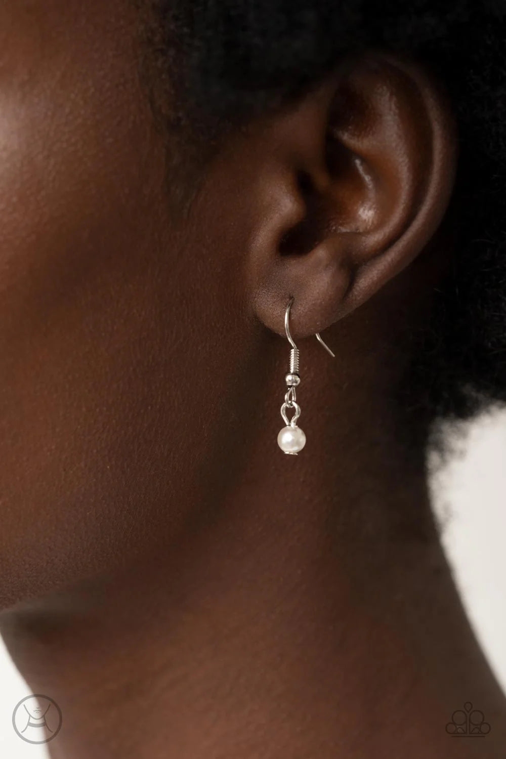 Paparazzi Accessories Rumored Romance - White A dainty silver chain dotted in bubbly white pearls and glitzy white rhinestone encrusted beads delicately connects around the neck, resulting in a timeless fashion. Features an adjustable clasp closure. Sold