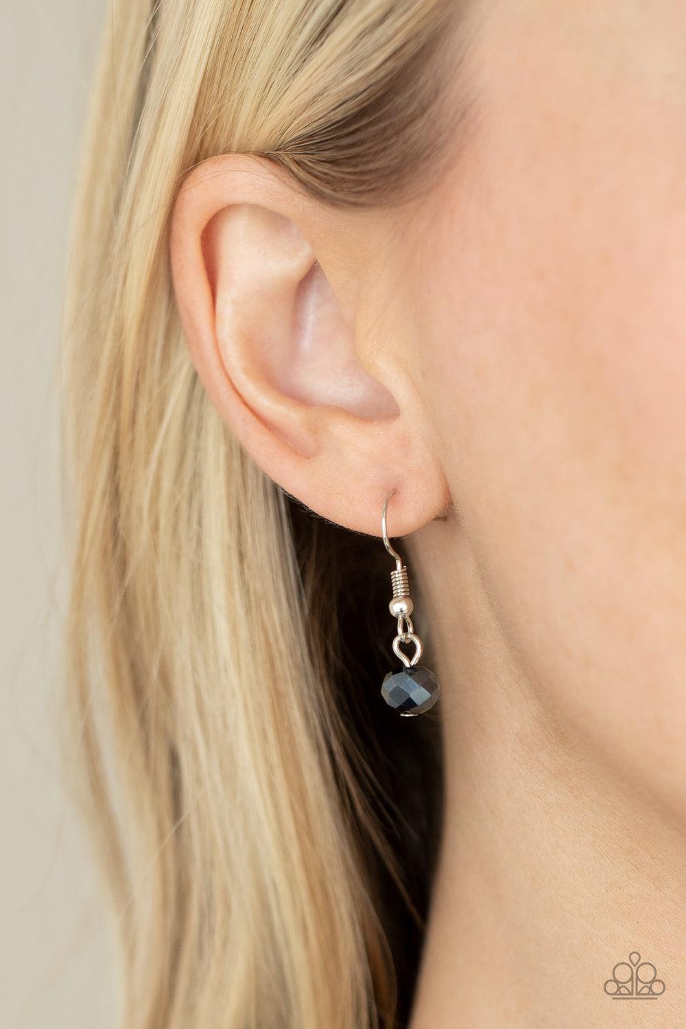 Paparazzi Accessories May The FIERCE Be With You - Blue A sturdy silver chain connects double strands of Inkwell beads. The reflective multi-faceted beads connect below the collar for a fiercely stunning style. Features an adjustable clasp closure. Sold a