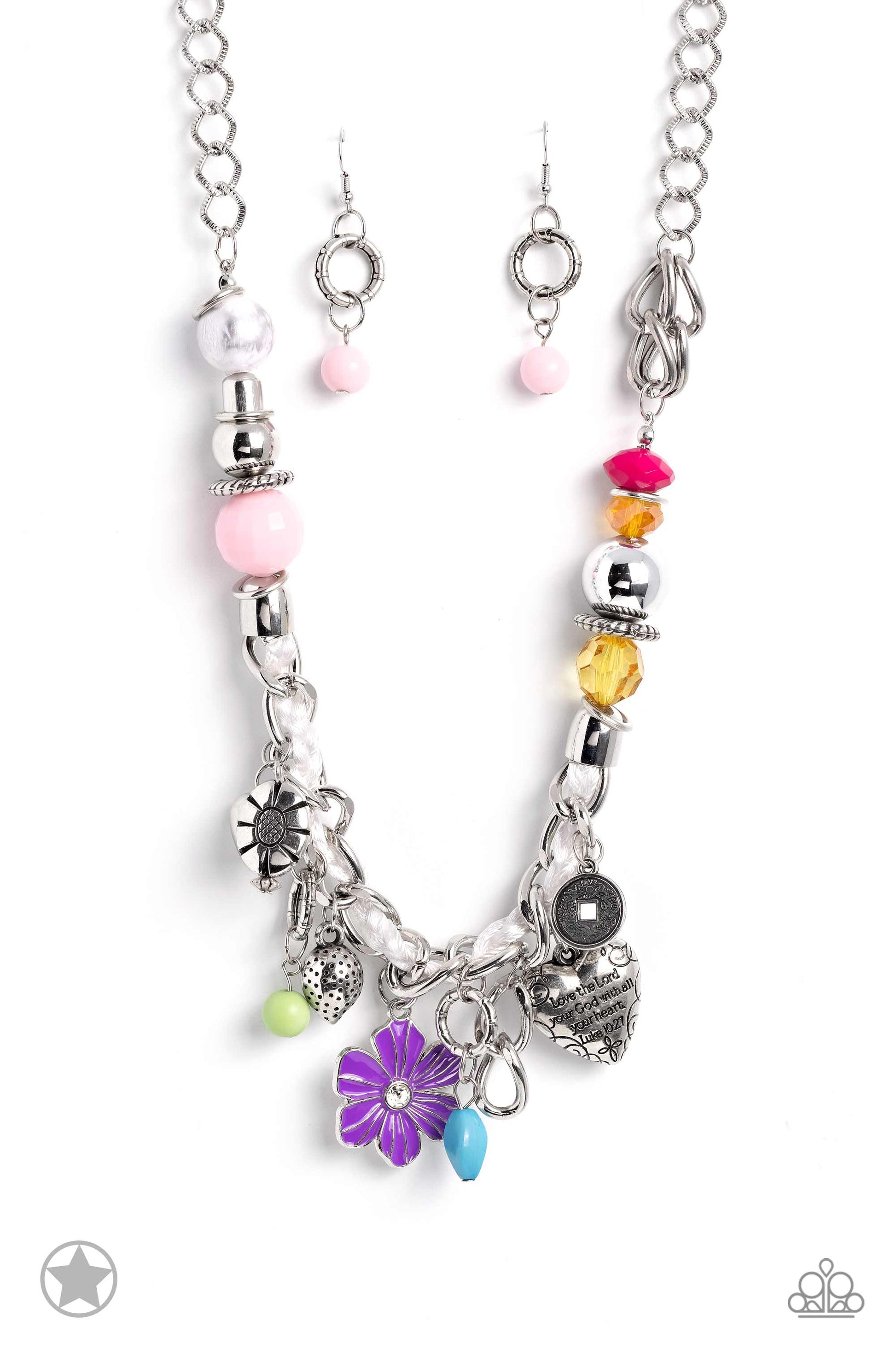 Paparazzi Accessories Blockbuster Pack: June 2023 Includes one of each exclusive Blockbuster Pack accessory for June 2023: Necklace: "What A Gem - Pink" (P2RE-PKXX-398XX) Necklace: "Charmed, I Am Sure - Multi" (P2WH-MTSV-290XX) Hoop Earring: "GLITZY By As
