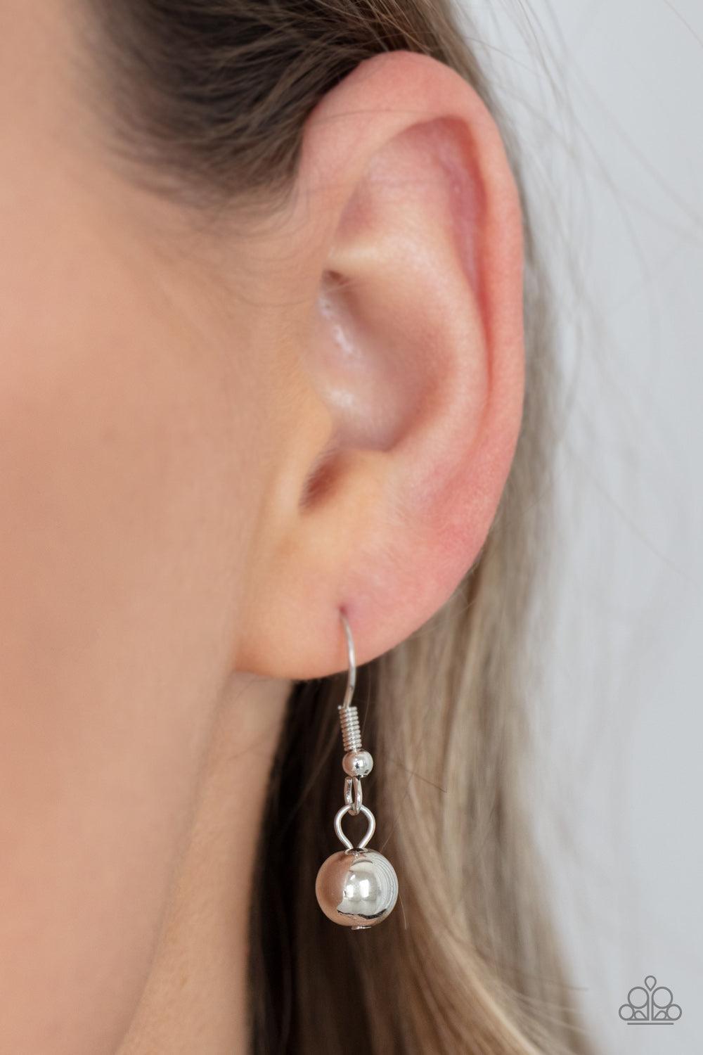 Paparazzi Accessories Effervescent Ensemble - Multi Clusters of glassy iridescent and shiny silver beads link with textured silver ovals, creating a bubbly effervescence below the collar. Features an adjustable clasp closure. Sold as one individual neckla
