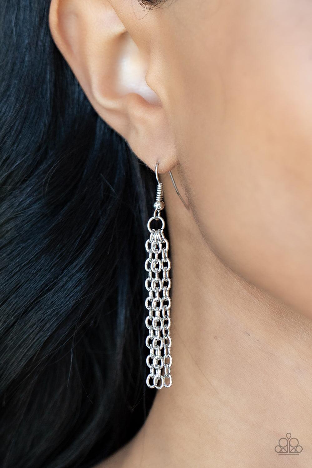 Paparazzi Accessories A WOODWORK In Progress - Orange Featuring orange acrylic accents, mismatched wooden frames delicately link into an abstract pendant at the bottom of a lengthened silver chain for an earthy fashion. Features an adjustable clasp closur