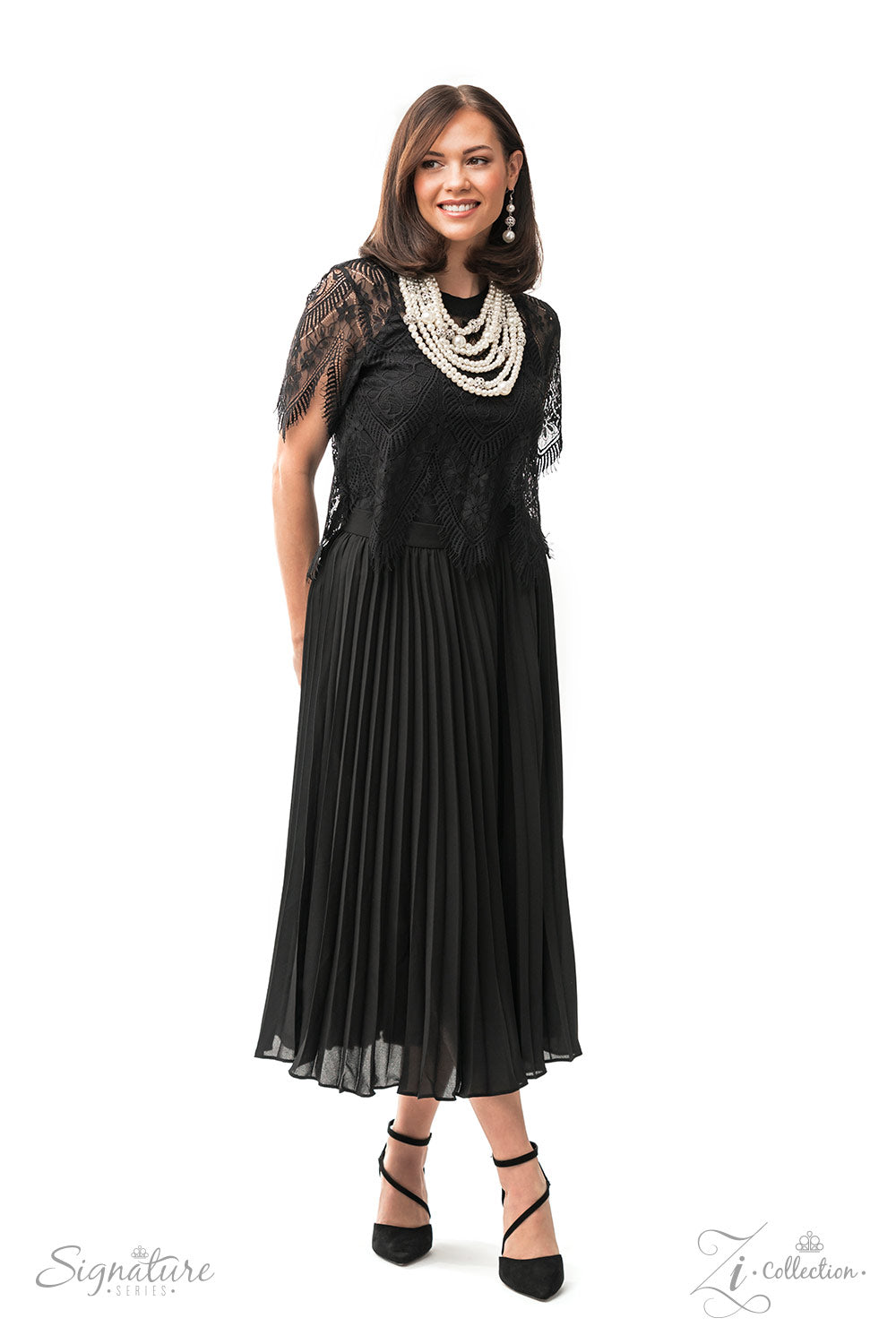 Paparazzi Accessories The Courtney Strand after strand of lustrous white pearls layer down the chest, creating timeless tiers. Airy silver spheres, adorned in sparkling white rhinestones, are effortlessly sprinkled among the sea of pearls, infusing the de
