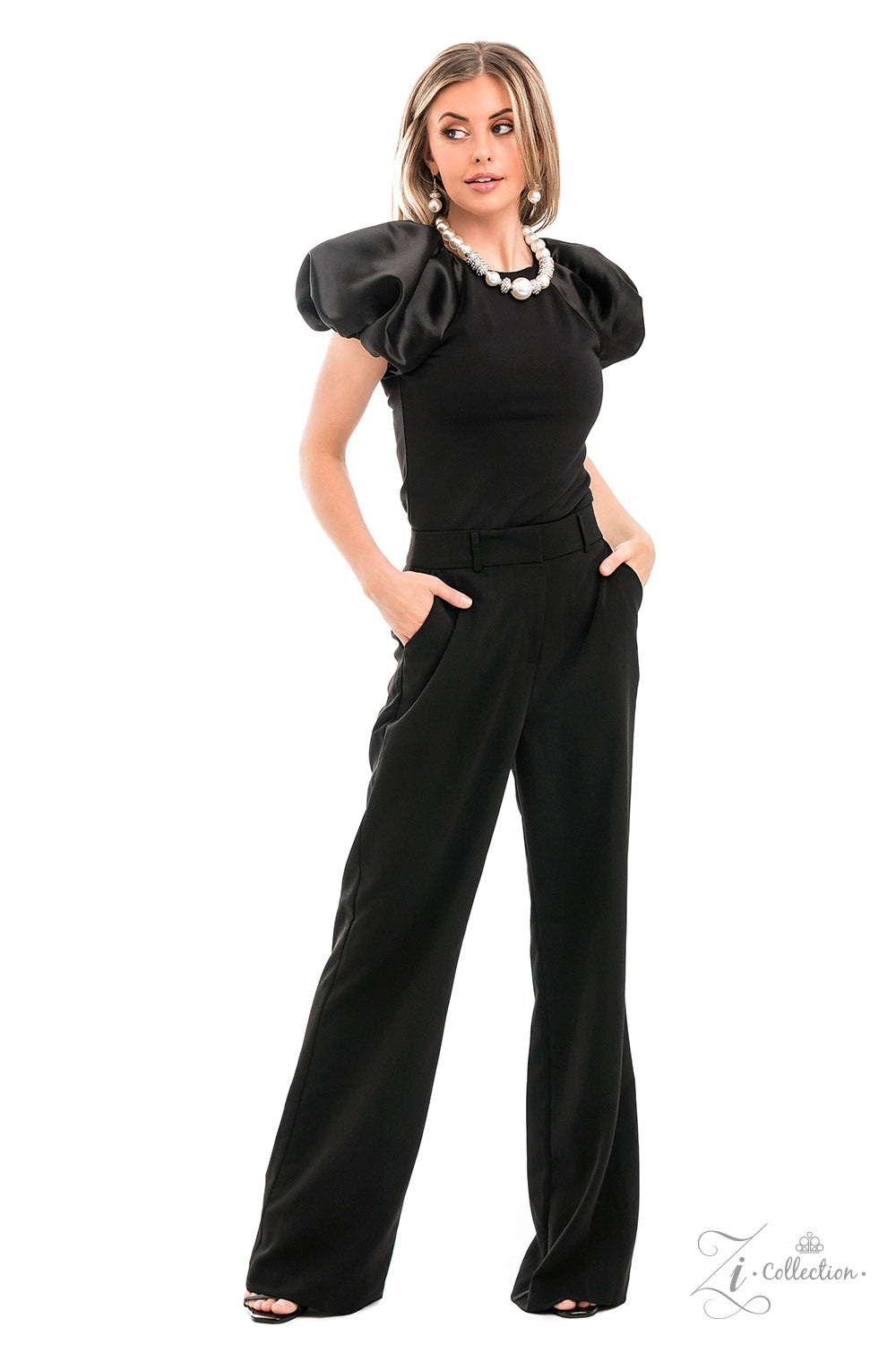 Paparazzi Accessories Noble Exaggerated white pearls gradually increase in size as they fall along the neckline, leading to a prominent centerpiece. The refined palette is complemented by shimmery silver accents, interspersed throughout the polished pearl