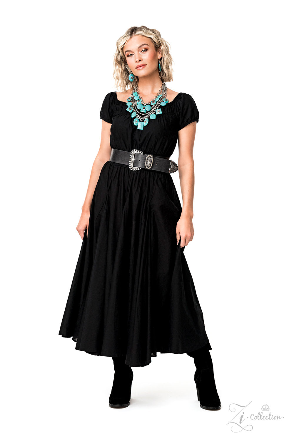 Paparazzi Accessories Bountiful Strands of oversized silver chain links and rounded box chain in the same metallic sheen, drape into dramatic layers across the chest, creating a boisterous collision of texture. Smooth turquoise stones, chiseled into large