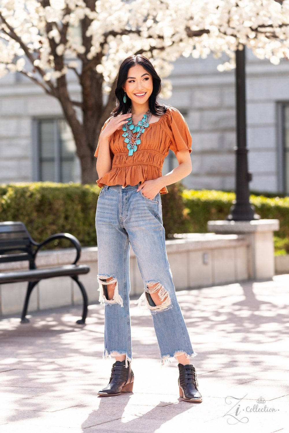 Paparazzi Accessories Bountiful Strands of oversized silver chain links and rounded box chain in the same metallic sheen, drape into dramatic layers across the chest, creating a boisterous collision of texture. Smooth turquoise stones, chiseled into large