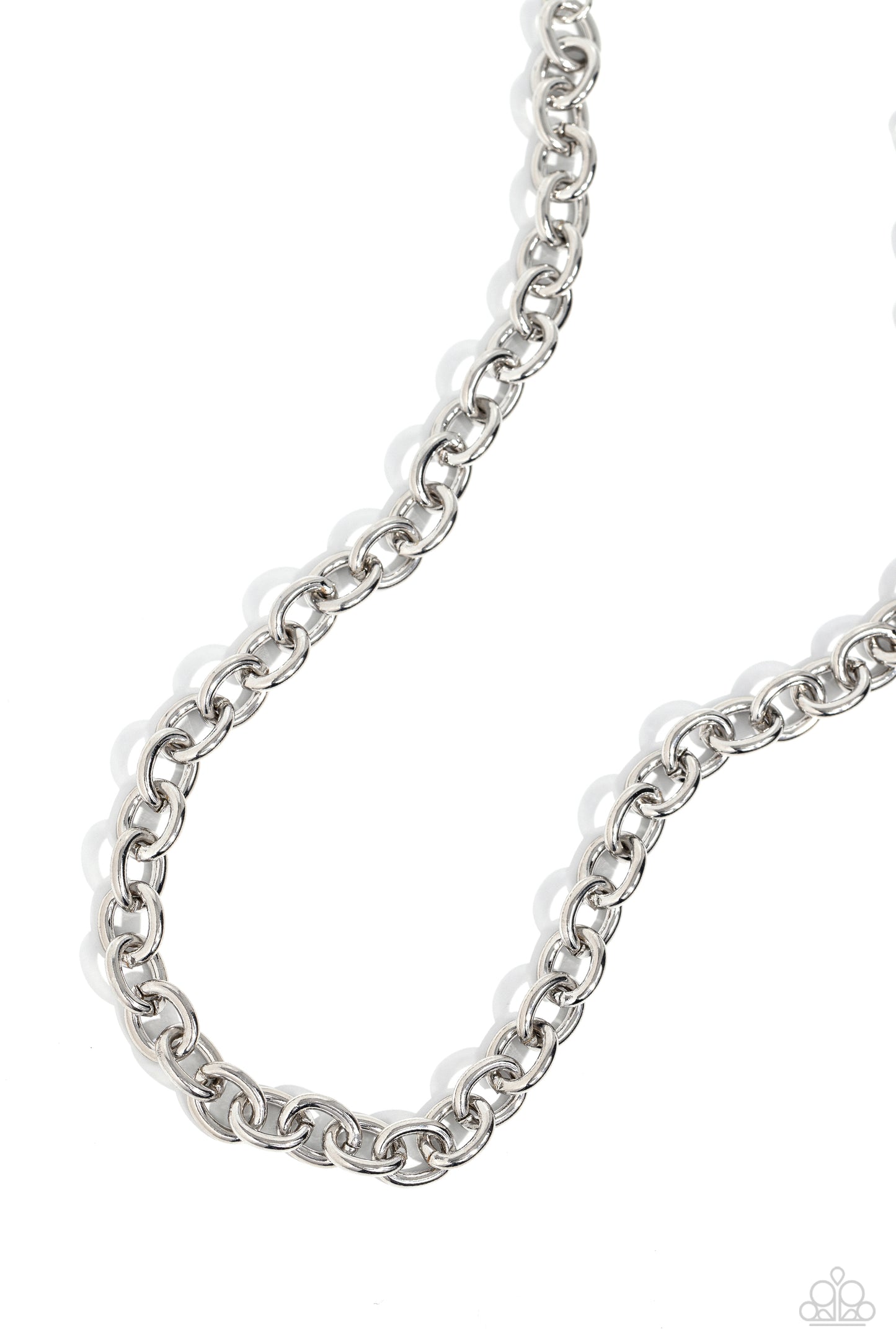 Paparazzi Accessories Things Have CHAIN-ged - Silver A strand of thick oversized silver chain links creates a bold, yet minimalistic statement piece as it wraps around the neck in an industrial-inspired finish. Features an adjustable clasp closure. Sold a