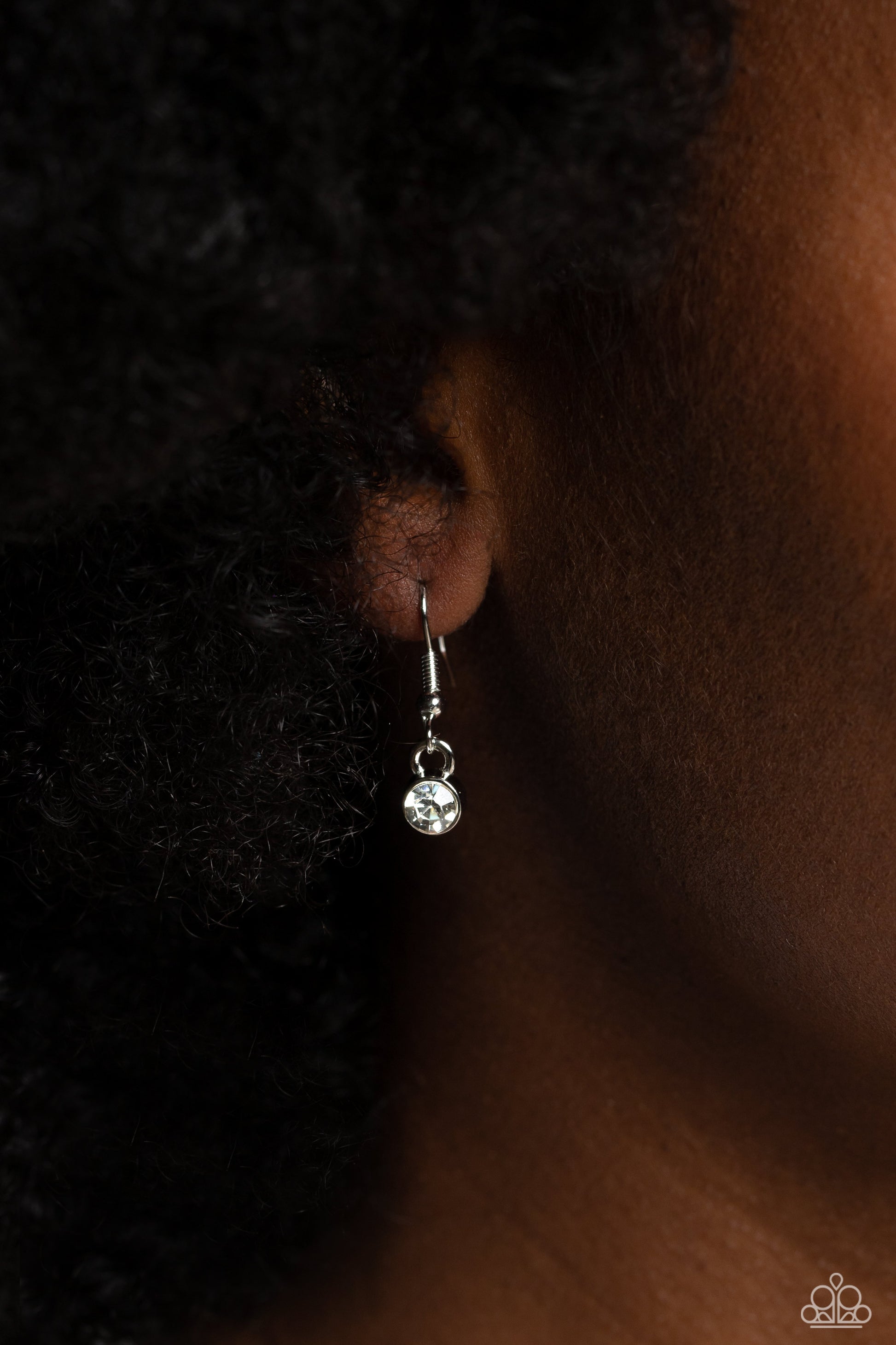 Paparazzi Accessories Over the TEARDROP - Multi Encircling an oversized, faceted, UV shimmery teardrop, an explosion of iridescent, peachy, and blue marquise-cut gems fans out below the chest reflecting light off every surface. A row of white rhinestones