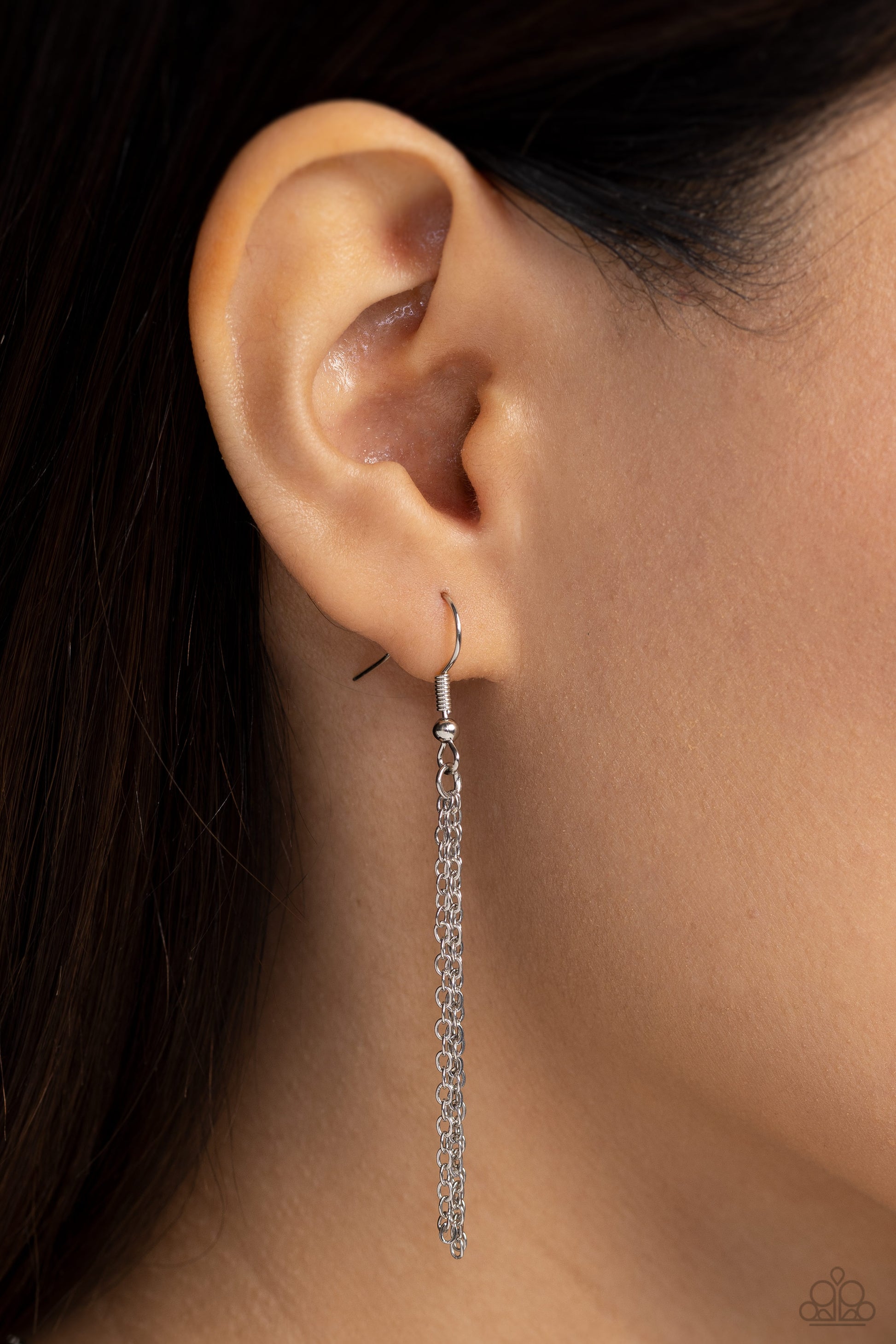 Paparazzi Accessories Leave Your Initials - Silver - A Etched in linear texture, a silver letter "A" hovers below the collar from a dainty silver chain, for a sentimentally simple design. Features an adjustable clasp closure. Sold as one individual neckla