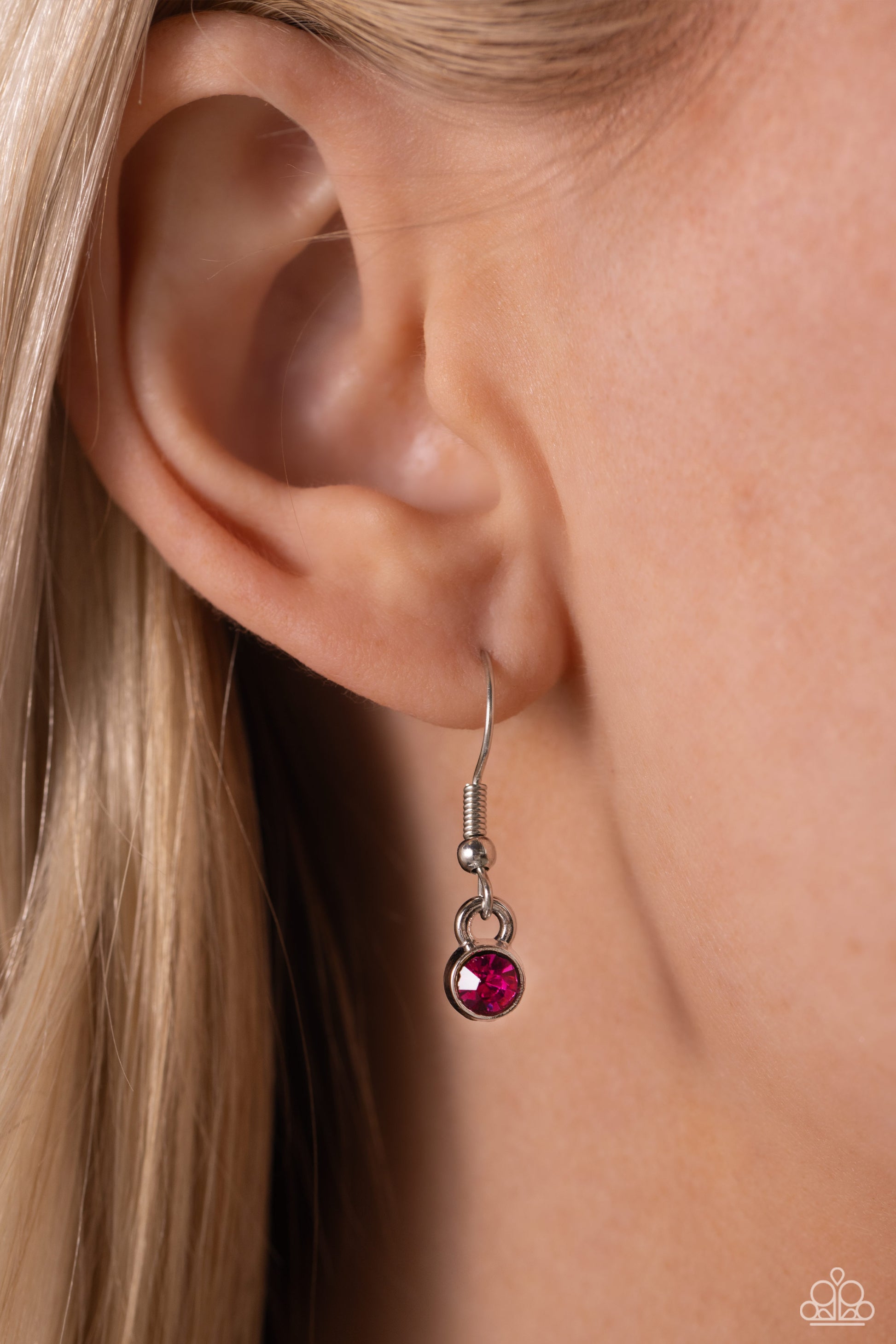 Paparazzi Accessories Spring Showcase - Pink Pink cat's eye stone petals bloom from silver stud centers, linking into various sizes of ethereal blossoms below the collar on a dainty silver chain. Silver-studded petals bloom from pink iridescent rhinestone