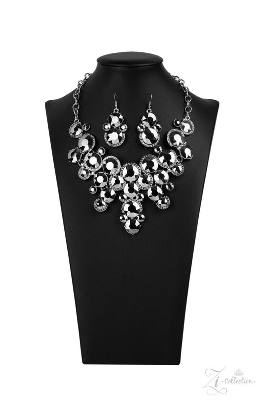 Paparazzi Accessories Fierce 💗💗ZiCollection $25💗💗 An oversized collection of smoky hematite rhinestones haphazardly link into clustered frames below the collar. Featuring swirls of dainty hematite encrusted frames, the stunningly stacked frames fan ou