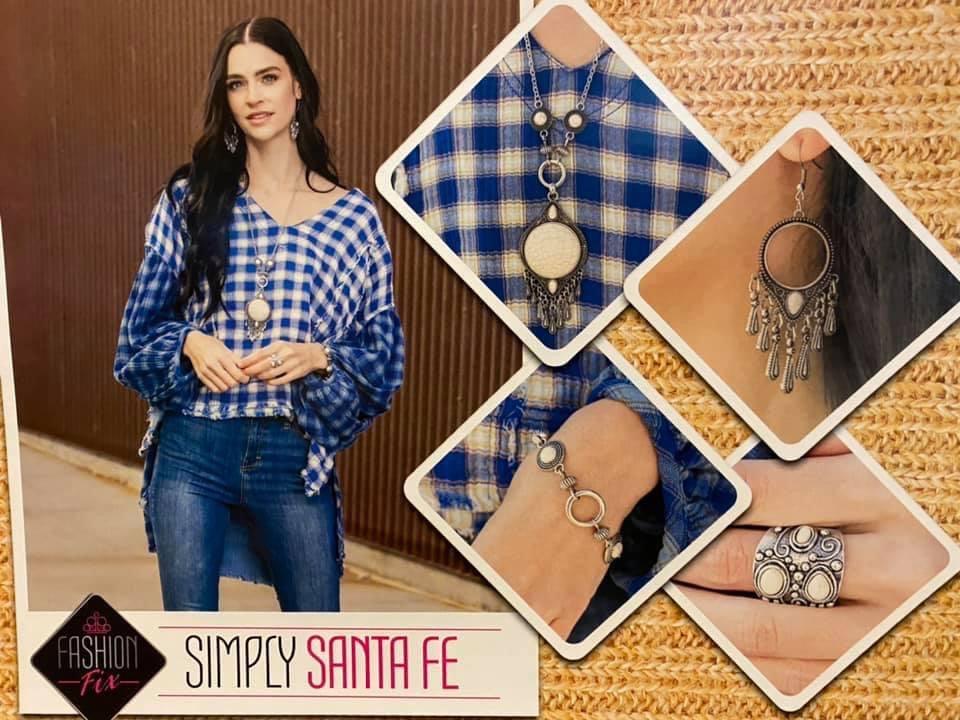 Paparazzi Accessories Simply Santa Fe - January 2021 FF Earthy, desert-inspired designs are what the Simply Santa Fe collection is all about. Natural stones, indigenous patterns, and vibrant colors of the Southwest are sprinkled throughout this trendy col