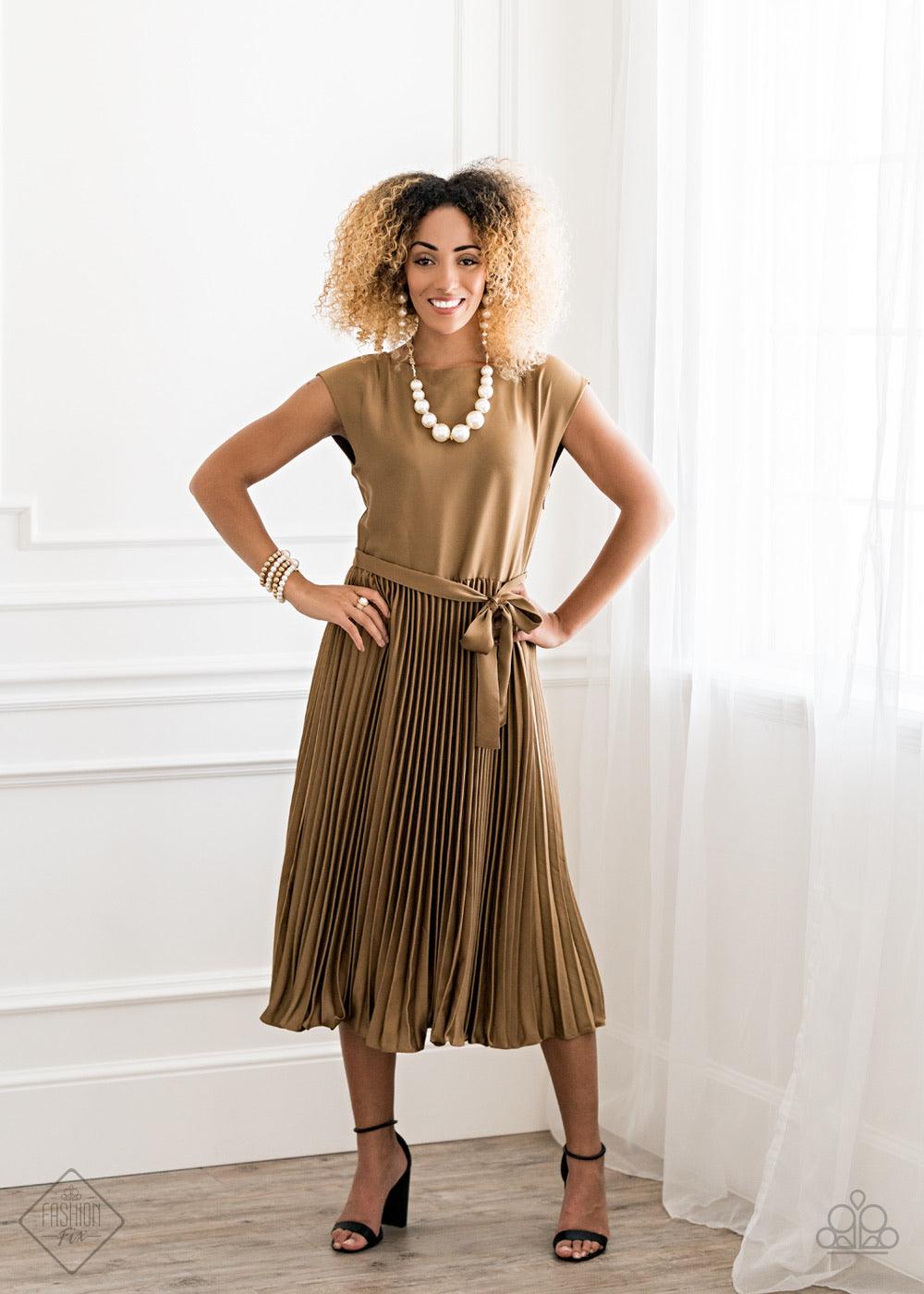 Paparazzi Accessories Living A WEALTHY Lifestyle - Gold Attached to a matching pearl beaded gold fitting, a bubbly collection of pearls decrease in size as they trickle from the ear, linking into a dramatically elegant lure. Earring attaches to a standard