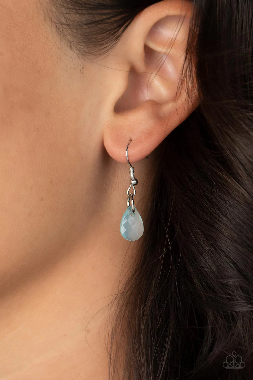 Paparazzi Accessories Crystal Cabaret - Blue Opaque trestles of glassy Spun Sugar teardrop beads colorfully cascade from a classic silver chain below the collar, creating a mystical fringe. Features an adjustable clasp closure. Sold as one individual neck