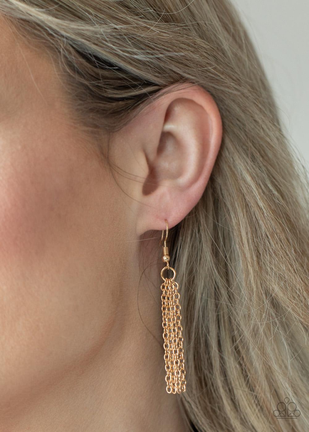 Paparazzi Accessories Retro Retrograde - Yellow Featuring airy circular shapes, hammered gold frames link with shiny yellow acrylic frames below the collar for a colorfully retro look. Features an adjustable clasp closure. Sold as one individual necklace.