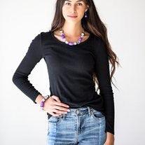 Paparazzi Accessories South Shore Sensation - Purple Dramatic silver, vivacious purple, and faceted cloudy beads are threaded along an invisible wire below the collar for a seasonal look. Features an adjustable clasp closure. Jewelry