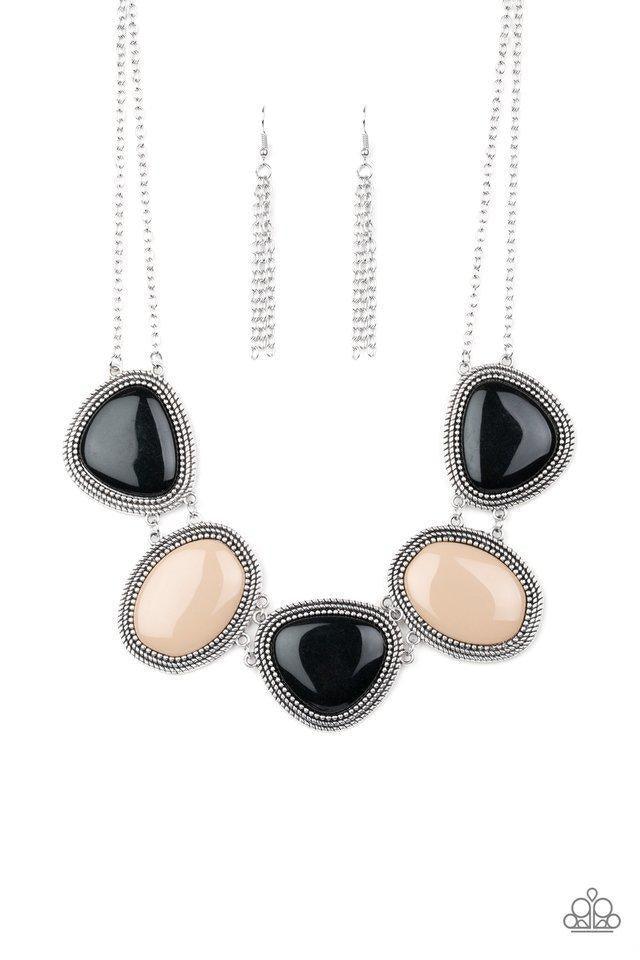 Paparazzi Accessories Viva La VIVID - Multi Featuring studded silver frames, a collection of shiny black and brown beaded frames link below the collar for a colorful statement-making look. Features an adjustable clasp closure. Sold as one individual neckl