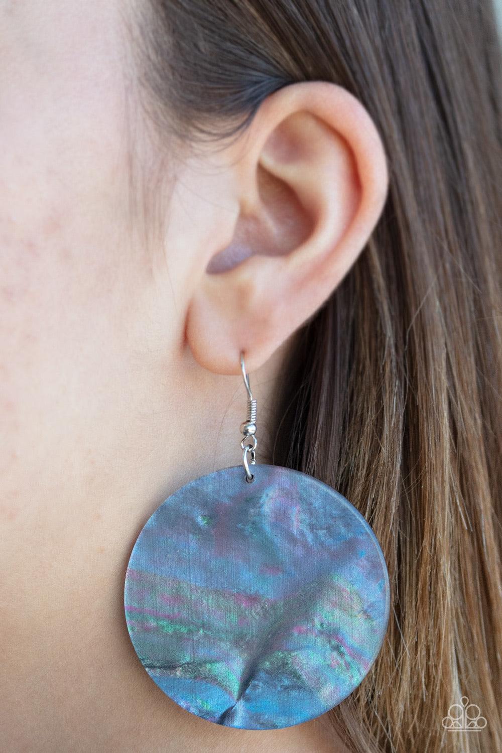 Paparazzi Accessories Cosmic Rainbow - Multi Brushed in a rainbow iridescence, a circular acrylic frame swings from the ear for an out of this world style. Earring attaches to a standard fishhook fitting. Color may vary. Jewelry
