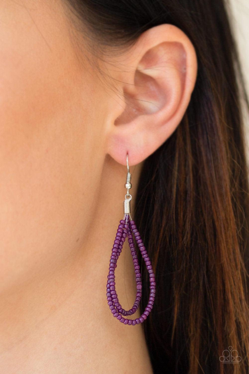 Paparazzi Accessories A Standing Ovation - Purple Countless strands of plum seed beads are twisted and knotted together to create an unforgettable statement piece. Features an adjustable clasp closure. Sold as one individual necklace. Includes one pair of