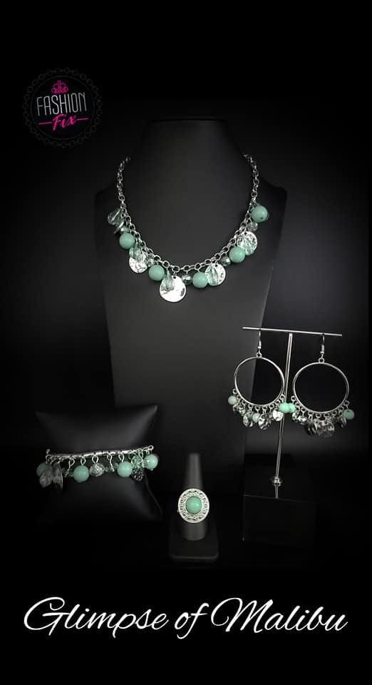 Paparazzi Accessories Glimpse of Malibu : FF April 2020 The Glimpses of Malibu collection was created with inspiration from the styles of Malibu, CA. Styles in this Trend Blend will feature fun, livable fashion with an upscale flavor. The color are usuall