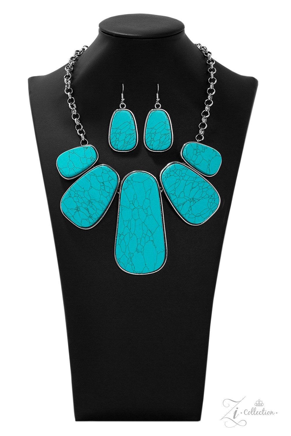 Paparazzi Accessories Monumental 💗ZiCollection $25💗 Featuring sleek silver frames, a collection of oblong turquoise stones delicately connects below the collar. The over sized frames dramatically increase in size at the center, creating a trailblazing f