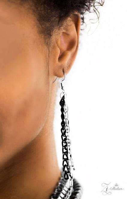 Paparazzi Accessories Epic Rows of glistening gunmetal beads, silver box-chain, and edgy black chain drape into endless layers of shimmer. Infused with rows of classic silver chains, strands of black and smoky rhinestones pressed into square frames drip b