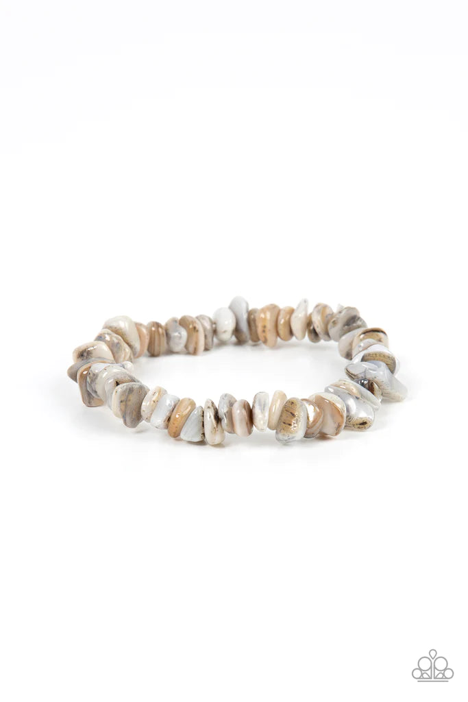 Paparazzi Accessories Grounded for Life - Multi An earthy assortment of natural pebble-like stones are threaded along a stretchy band around the wrist, resulting in a grounding pop of color. Sold as one individual bracelet. Jewelry