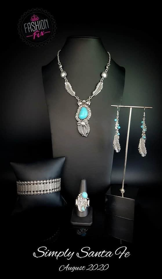 Paparazzi Accessories Simply Santa Fe: FF August 2020 Earthy, desert-inspired designs are what the Simply Santa Fe collection is all about. Natural stones, indigenous patterns, and vibrant colors of the Southwest are sprinkled throughout this trendy colle