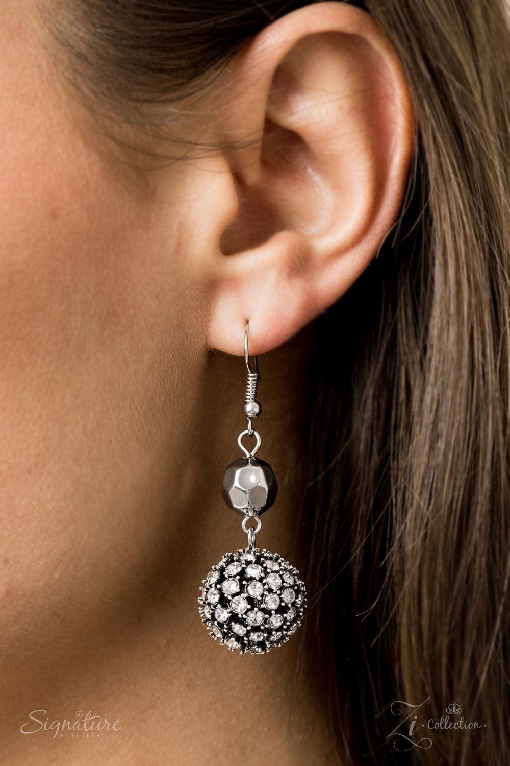 Paparazzi Accessories The Barbara 💗ZiCollection $25💗 Oversized beads encrusted in rhinestones collide with textured silver hoops and large faceted silver beads in this jaw-dropping piece. The metallic accents and shimmering spheres increase in size as t