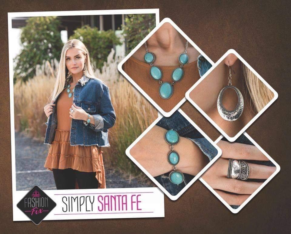 Paparazzi Accessories Simply Santa Fe: FF December 2020 Earthy, desert-inspired designs are what the Simply Santa Fe collection is all about. Natural stones, indigenous patterns, and vibrant colors of the Southwest are sprinkled throughout this trendy col