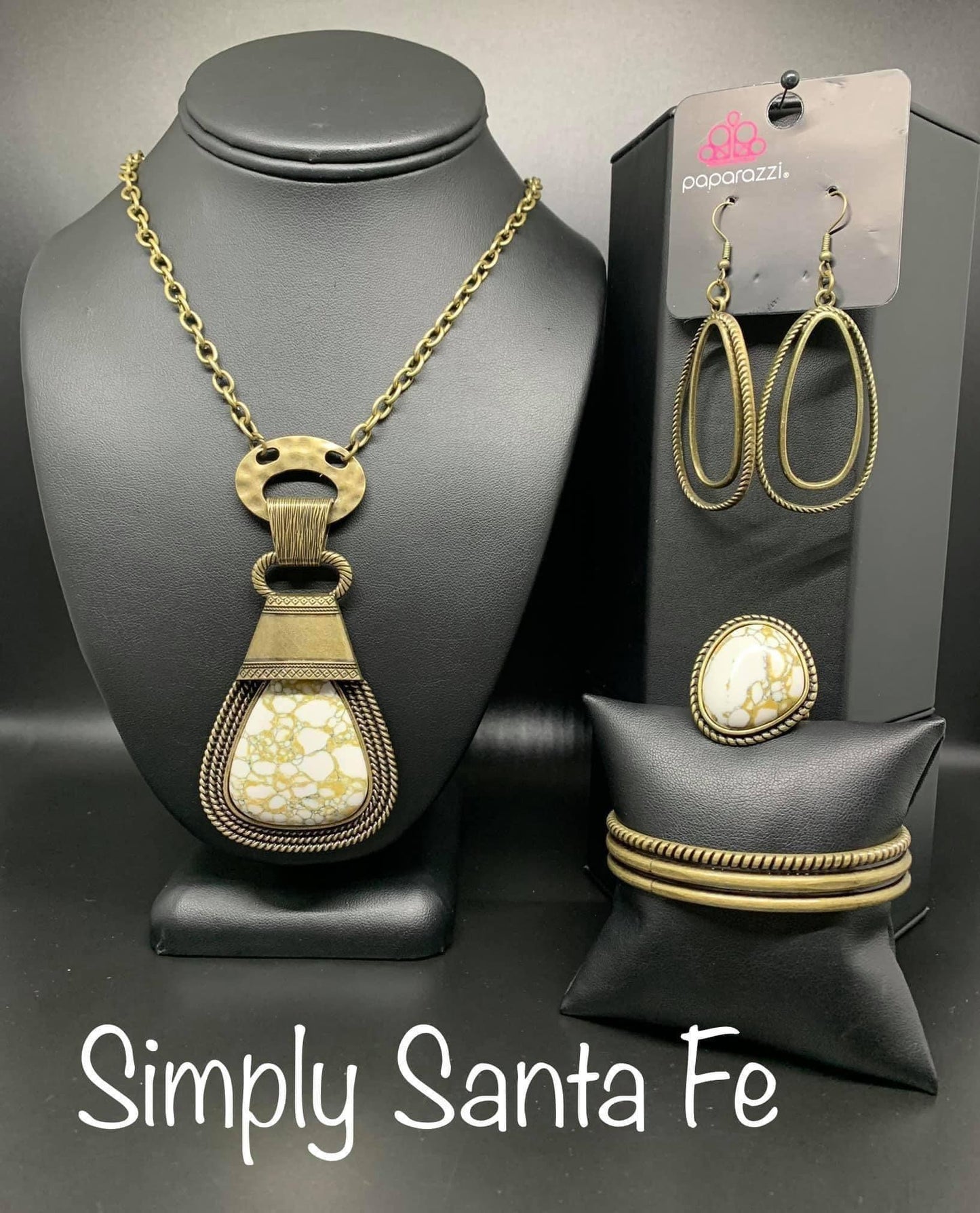 Paparazzi Accessories Simply Santa Fe: November 2021 FF Earthy, desert-inspired designs are what the Simply Santa Fe collection is all about. Natural stones, indigenous patterns, and vibrant colors of the Southwest are sprinkled throughout this trendy col