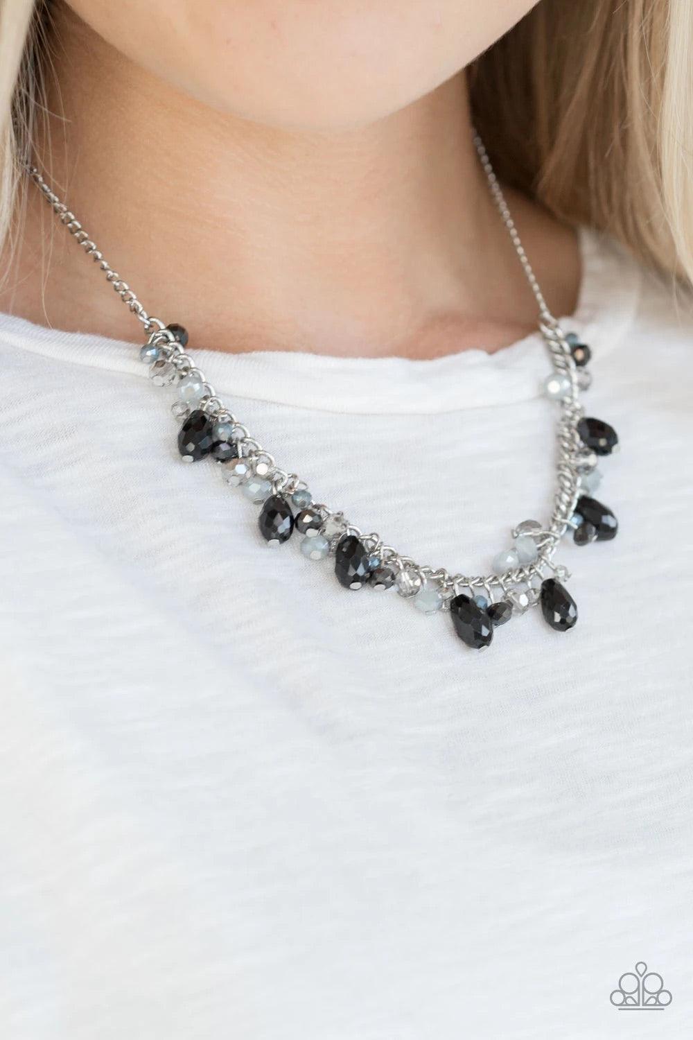 Paparazzi Accessories Courageously Catwalk - Multi Featuring crystal-like and metallic opaque finishes, mismatched beading swings from a shimmery silver chain, creating a glamorous fringe below the collar. Features an adjustable clasp closure. Sold as one