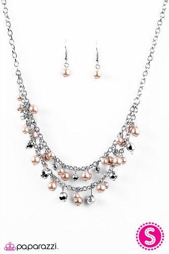 Paparazzi Accessories Timeless Class - Brown Polished hazelnut beads join faceted silver beads below the collar. The tiered palette falls flawlessly in a timelessly refined fashion. Features an adjustable clasp closure. Jewelry